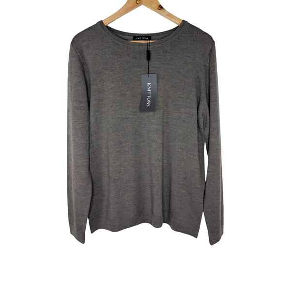 Knittons Women’s Merino Wool Sweater Crew Neck Pullover Brown - Picture 1 of 6